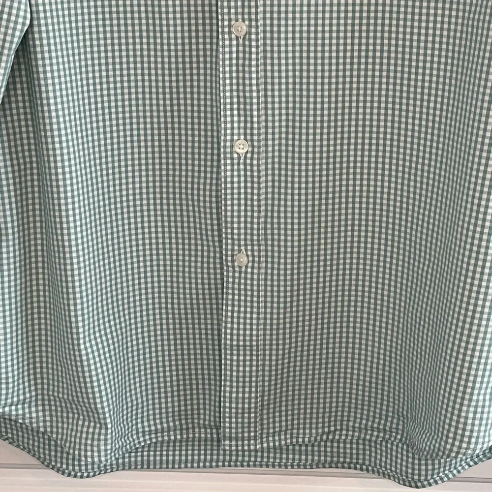 J. Crew Secret Wash Organic Cotton Poplin Button Down Shirt For Men Gingham XL